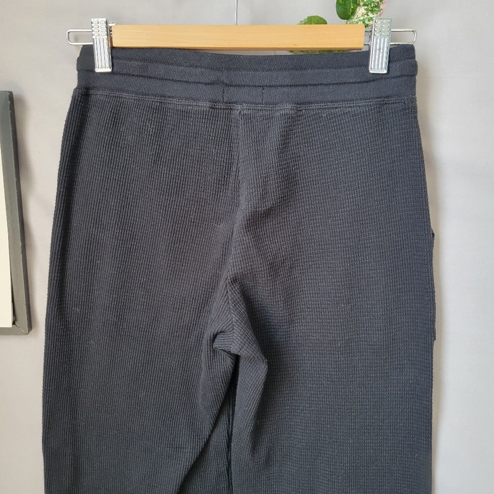 Aritzia Tna Thermal Waffle Knit Wide‎ Leg Pant Black XS - Picture 4 of 12